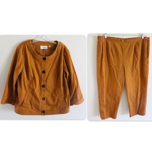 Linea by Louis Dell’Olio Brown Jacket & Pants Set